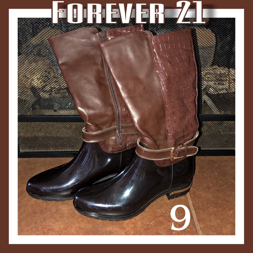Forever 21 Patent Leather Rain Boots